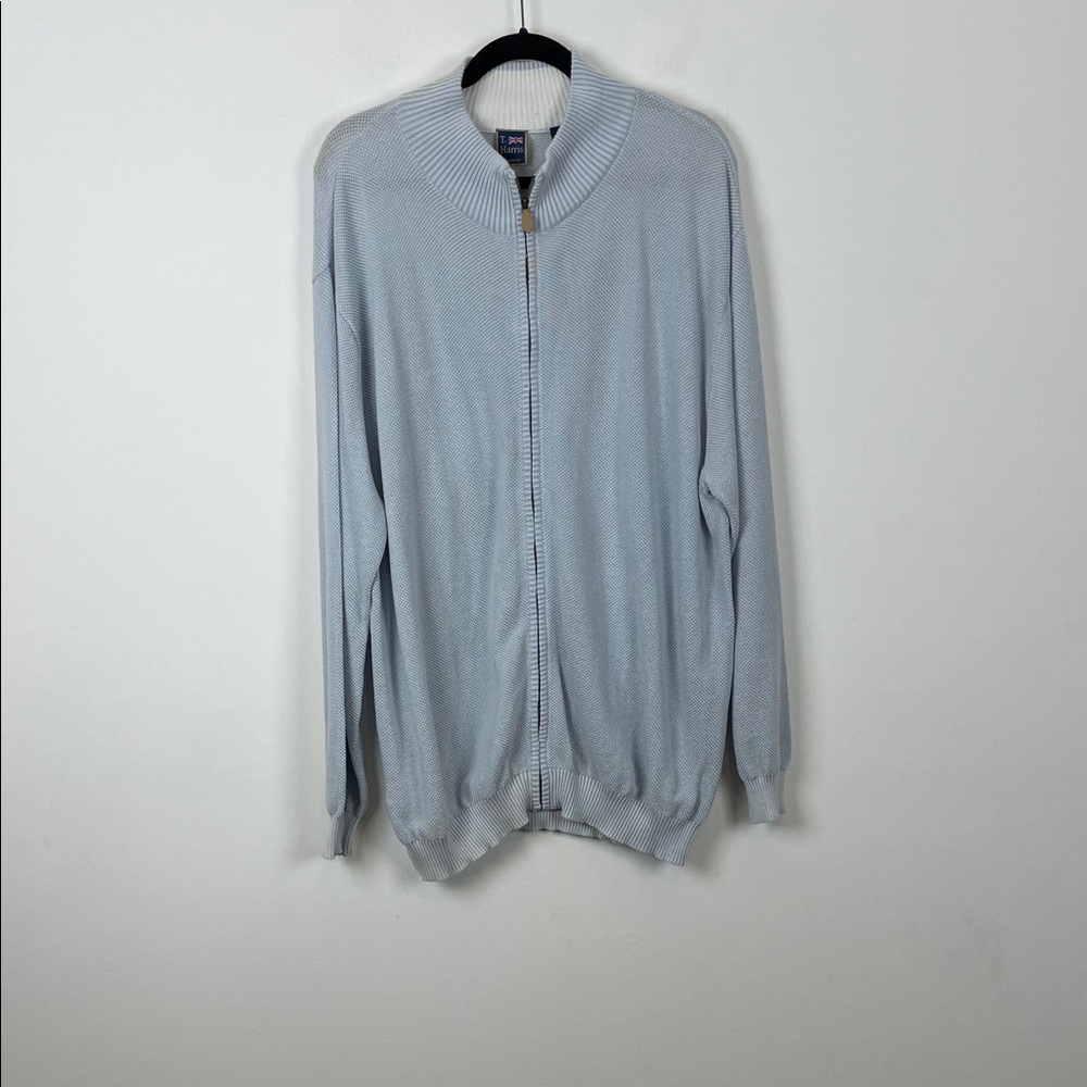 T. Harris London Full Zip Long Sleeve Classic Men 2X Preppy Cardigan Sweater